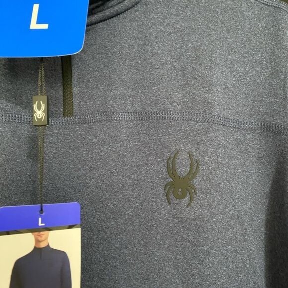 Spyder Active Pullover Shirt Mens Large Blue Quarter Zip Stretch Activewear NEW - Picture 9 of 12